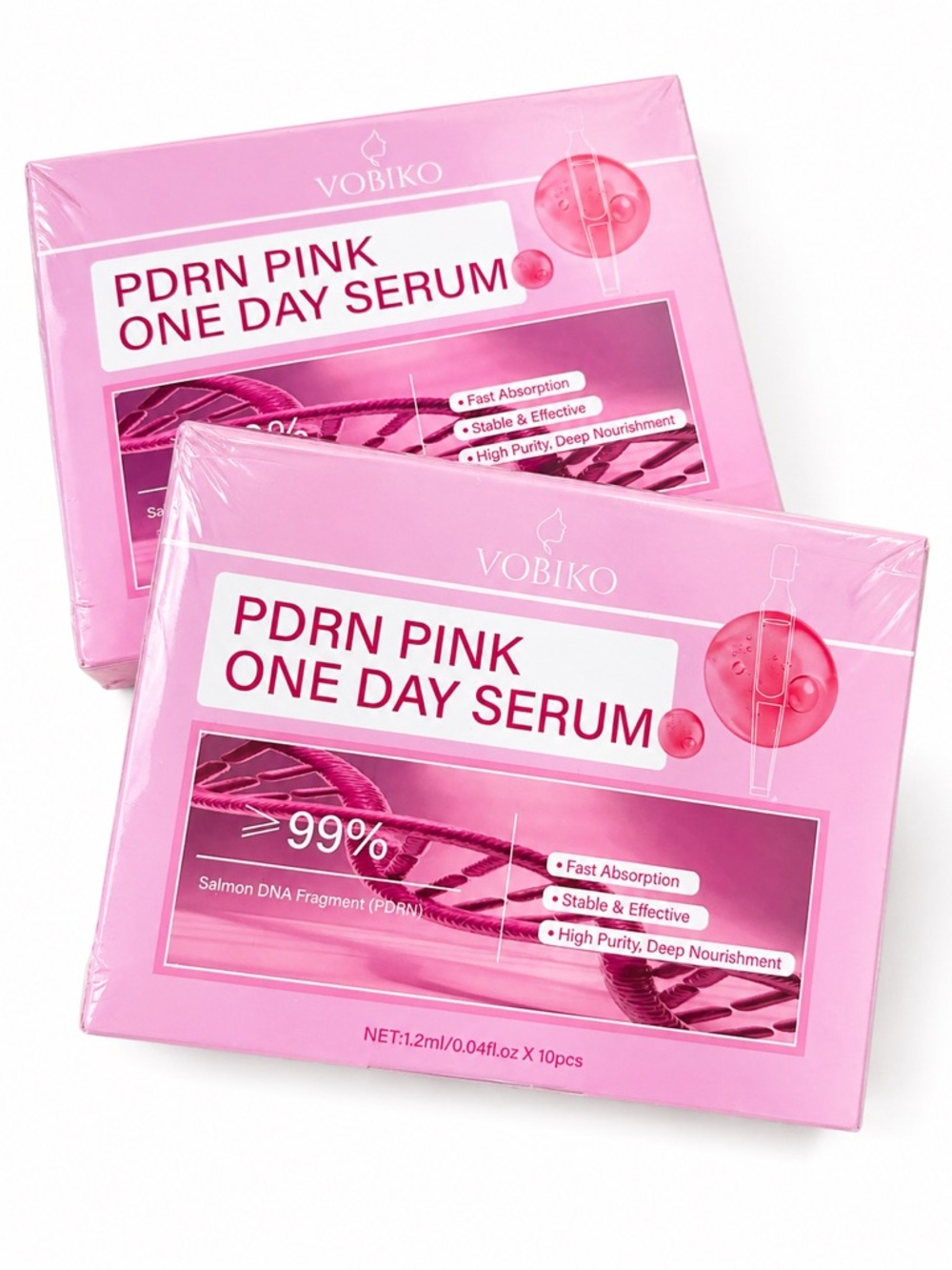 PDRN Serum Set Bundle of 2 Salmon DNA Ampoules K-Beauty Glass Skin VOBIKO